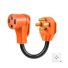 Ufixed NEMA 14-30P to 14-50R EV Charger Adapter Cord, 30 Amp Dryer to 50 Amp EV for Level 2 Charging with Grip Handle, Heavy Duty 10 Gauge,Orange