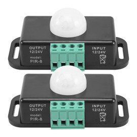 Dovhmoh Motion Sensor Switch, 12V 24V PIR Sensor, LED Switch Controller for Flexible LED Strip Light, 2 Pack