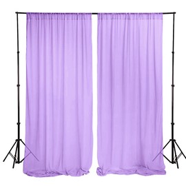 Chiffon Backdrop Curtain 5ftx9ft Lavender Voile Sheer Curtains 2 Panels Wedding Ceremony Backgrounds Polyester Chiffon Fabric Drapes for Party Stage Decoration (5ftx9ft(29x108 x2), Lavender)