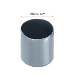 Rebower 4 Pack Screw Thread Protector Cover Rubber End Caps, [for Screw, Bolt, Rod End Cap] - 1 9/16"(40mm) ID/Grey