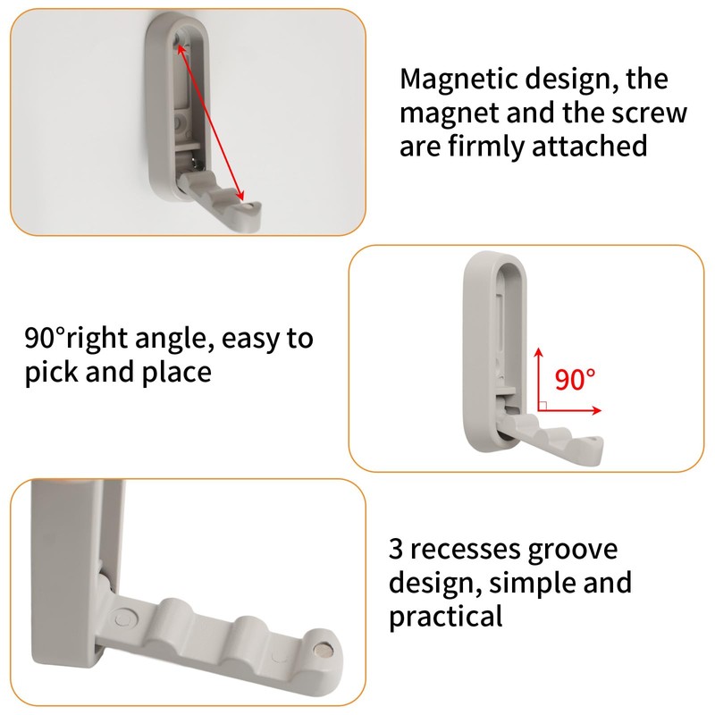 MOROBOR Elliptical Foldable Wall Hook, Zinc Alloy Foldable Invisible Non-Slip