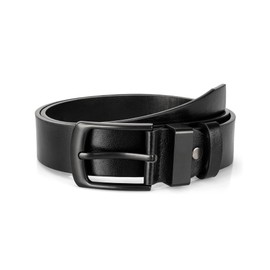 EsengNoyi Black Leather Belt for Men, Mens Casual Belts for Jeans with Single Prong Buckle (Black, XL - waist 40"-43")