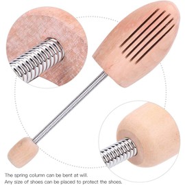 2 Soportes de Madera para Zapatos, Antideformación, Antiarrugas, con Columna de Resorte para Hombres y Mujeres, Previene la Humedad, Mejora la Forma del Zapato (43 44)