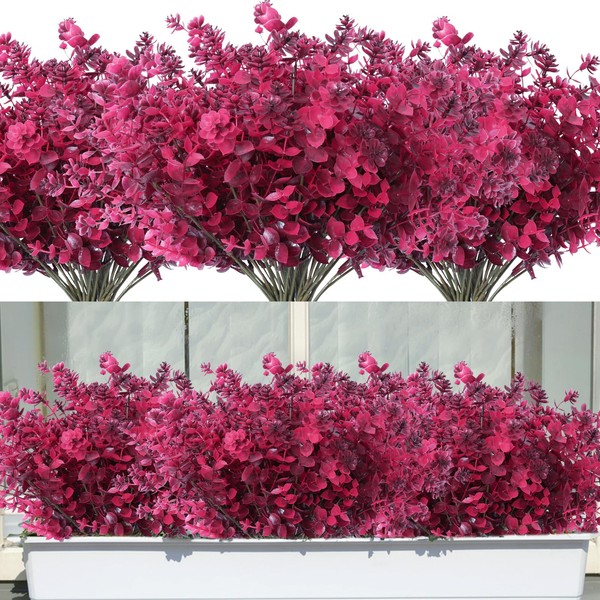 RECUTMS 12Pcs Artificial Fall Mums Flowers Plants Outdoors, Faux Plastic