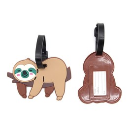 Sloth Luggage Tags for Suitcases 2-Pack Cute Silicone Luggage Tag with Name ID Card Funny Suitcase Label