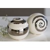Modern Decorative Spheres Ceramic white/silver Diameter 6 cm (2 Pieces)