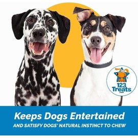 123 Treats Goat Horn Chews - Dog Chews for Aggressive Chewers, Long Lasting Goat Horns Treats, Natural Dog Horn Treats for Dogs 3 Count - Small