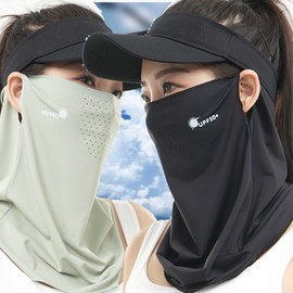 Cool Golf Mask A11 Summer Ice Silk Sun-Shielding Face Cover for Women (Free Size) Size/Light Pink 40ea