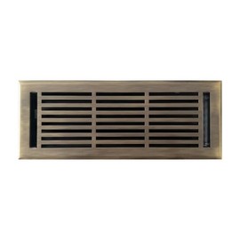 EMPIRE REGISTER CO Linear Design, Heavy Duty Floor Vent Covers, Metal Damper Attached. Vent Covers for Floor only. (Floor, Antique Brass, 4 x 12 inch (Pack of 1))