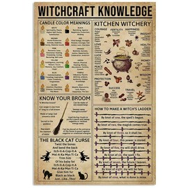 Inga Witchcraft Witchery Knowledge Poster Funny Gift For Witchcraft Lover Wall Decoration Metal Sign Poster 8x12 inches