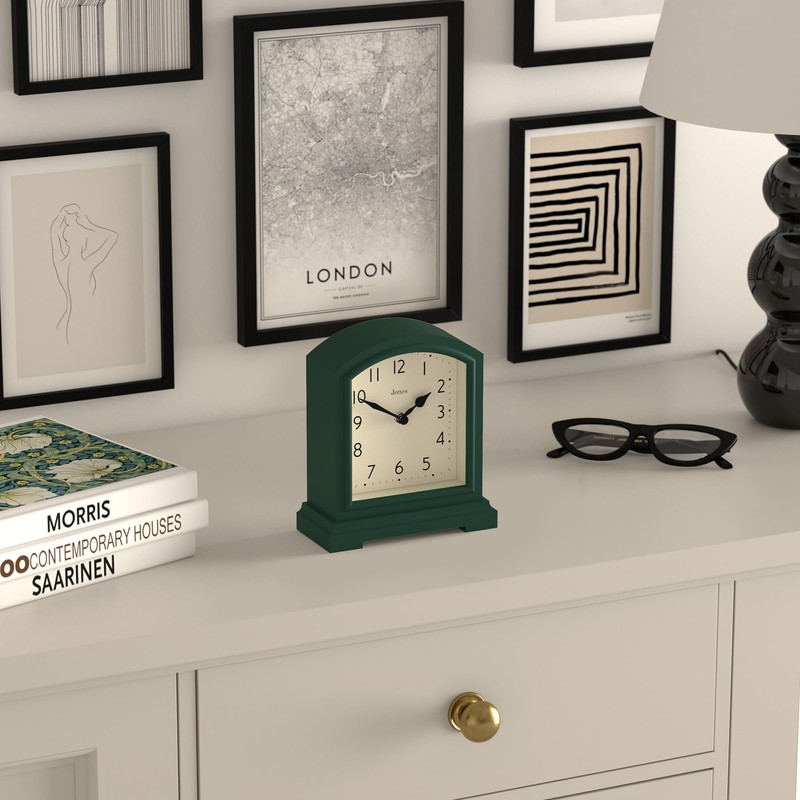 JONES CLOCKS® Tavern Mantel Clock | Modern Arched Top Design