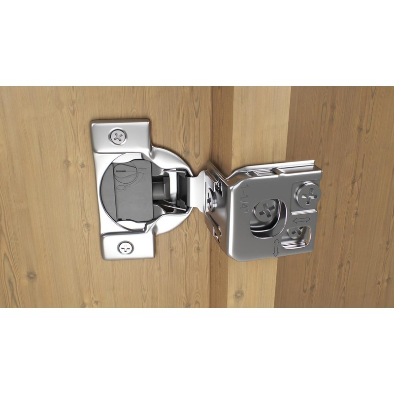Berta 2-Pack, 1-1/4" 4D Overlay Soft Close Concealed Hinges for