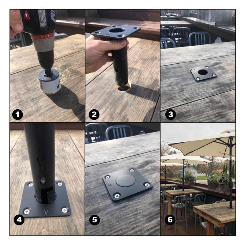Pilot Rock Removable Umbrella Mount for Deck/Dock Made in USA