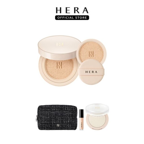 Hera [AK Department Store][Project] Skin Radiant Glow Cushion + Tweed Square Pouch + Mini Lip + Glow Cushion Mini 5g, 17N1 `1103681419`
