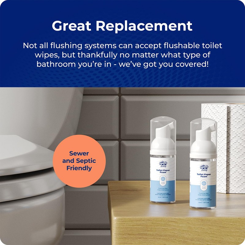 Squatty Potty Toilet Tissue Paper Foam Instant Wet Wipe Alternative