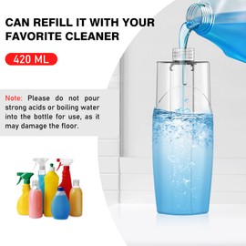 nacena Spray Mop for Floor Cleaning, Dust Mop with 420 ml Refillable Bottle and 3 Pcs Washable Pads Dry Wet Floor Mop for Household or Commercial Use for Hardwood Laminate Tile Ceramic, Red&White