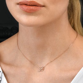 Diamond Treats Cute Rose Gold Om Necklace in 925 Sterling Silver, Cute Om Pendant Necklace for Women and Teenage Girls, Spiritual Rose Gold Necklace for Women, Dainty Rose Gold Jewellery for Women