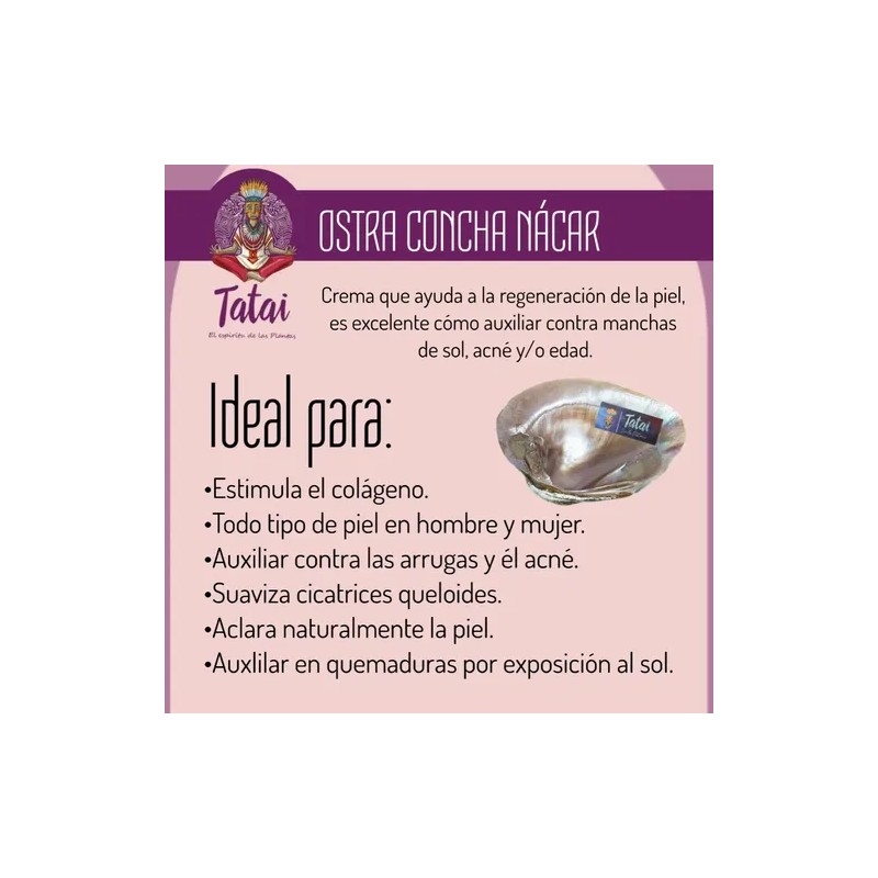 Concha Nacar Ostras Tatai 100% Natural 2 Pzs