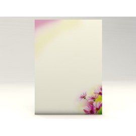 Writing Paper Set "Summer Flowers" 20 Sheets of A4 + 20 Fully Printed Envelopes DIN Long for Laser / Ink / Copy / Hand
