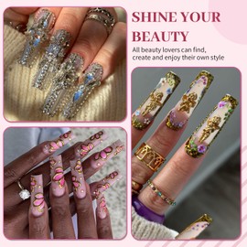 XXL Extra Long No C Curve Square Nail Tips, Venares 240 Pcs Non C Curve Nail Tips 12 Size Long Square Nail Tips No C Curve for Gel Extensions