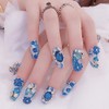 Luxury False Nails Dazzling False Nails Nail Tips Blue Sparkling