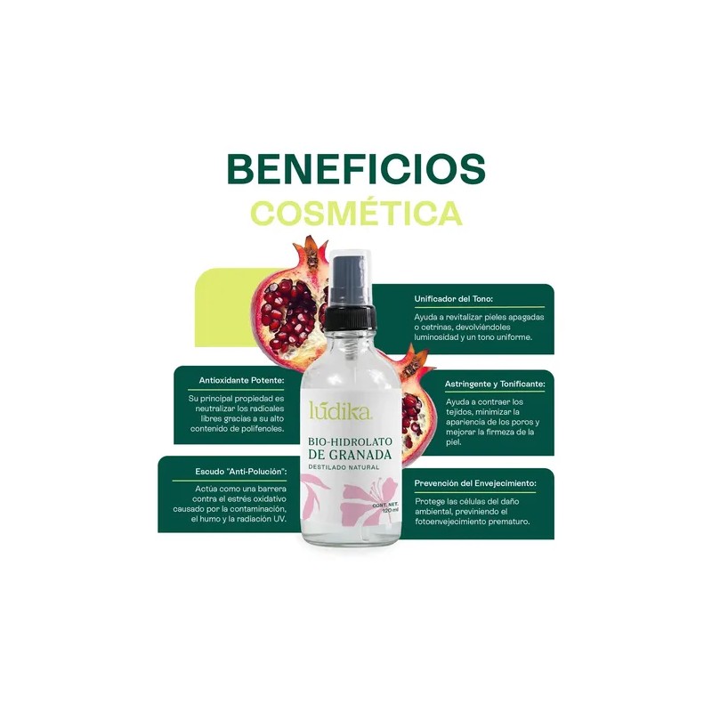 Tonico Facial Hidrolato De Granada 120ml Antioxidante Todo Tipo De