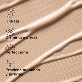 Corrector maquillaje ojeras & anti imperfecciones, piel grasa/mixta, contorno de ojos, humectante (vitamina E, Karité, Cúrcuma). (medio)