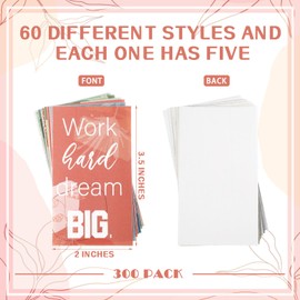 Jinei 300 Inspirational Affirmation Cards Positive Motivational Cards Small Mini Encouragement Quotes for Women Christmas Church New Year Gifts(Bohemian)