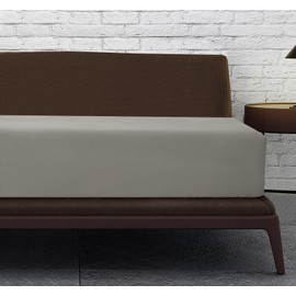 Linen Home King Fitted Sheet Deep fit 12''/30cm Microfibre Easy Care Fitted Sheets King Size - Ultra Soft Brushed Wrinkle and Fade Resistance Bedding(King, Linen)