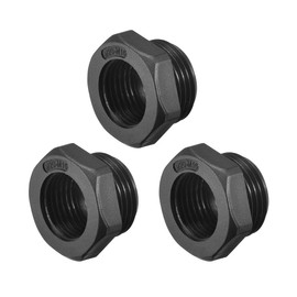 sourcing map Threaded Reducing Bushings Nylon Connector Adaptor M20 Male Thread to M16 Female Thread Black, 3 Pcs