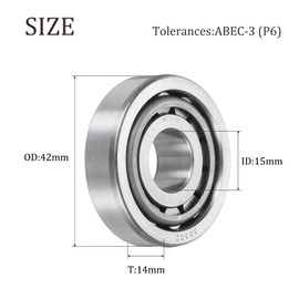QUARKZMAN 30302 Tapered Roller Bearing Taper and Cup, 15 mm Bore x 42 mm Outer Diameter x 14 mm Thick, Chrome Steel Tapered Roller Bearing Set, ABEC-3