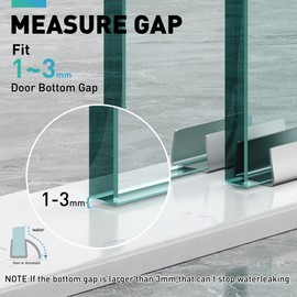 FCSOTSPS Sliding Shower Door Bottom Seal, 2 PCS 3/8" x 36" Polycarbonate Sliding Door Sweep for 3/8Inch Glass, Frameless Glass Shower Door Seal Strip Stop Leaks and Create a Water Barrier