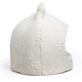 Best Friends by Sheri Meow Hut in Fur Cover Dome Hut Medium Dog and Cat Bed in Ivory
