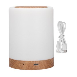 RGB Night Light Wood Grain Color USB Rechargeable 3 Level Adjustable Portable Night Light Touch Night Light for Home
