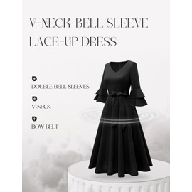 DRESSTELLS Women's Vintage Cocktail Dress, 2025 Valentines Party Dresses, Formal Spring Wedding Guest Valentines Mother Bride Dress Black 2XL