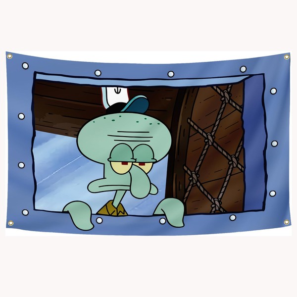 Octopus Cartoon Flag 3x5Feet Funny Meme Banner Wall Hanging Tapestries