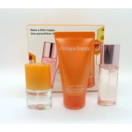 Clinique 3 pcs Have A Little Happy Fragrance Set - Happy/Happy Heart/Body Cream