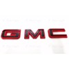 Auto Front & Rear GMC Gloss Red Black OVERLAY Emblem