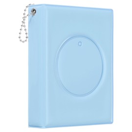 PATIKIL 32 Pockets 3" Mini Photo Card Binder Album for Collectible Small Photo Holder Book, Blue