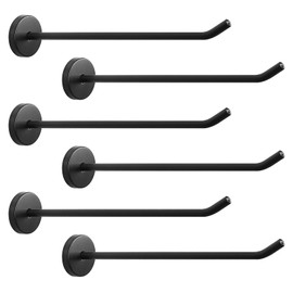 NearMoon Coat Hooks, Wall Hooks for Hanging Hat Hurse Robe, 304 Stainless Steel Heavy Duty Towel Hangers for Bathroom Livingroom Hotel Kitchen Garage, 6 Pack (8 Inch, Matte Black)