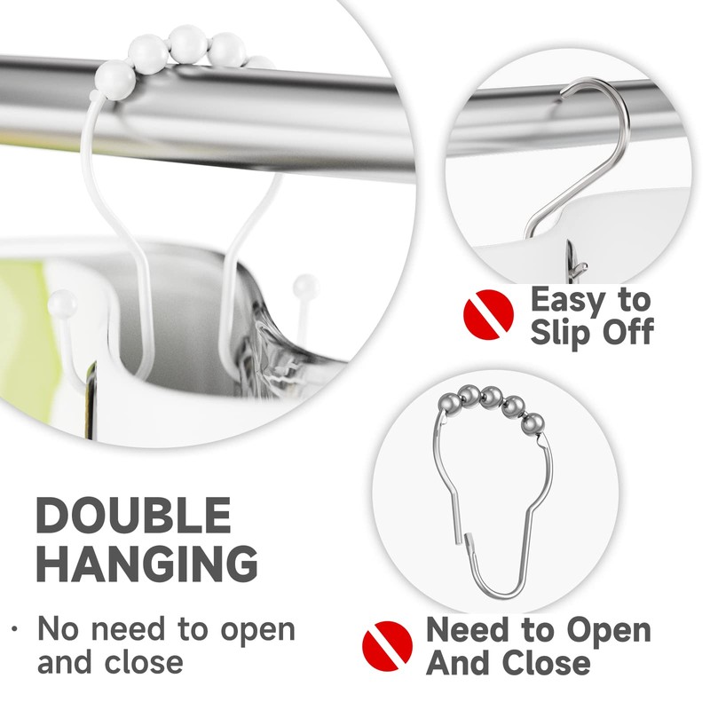 White Shower Curtain Hooks, Bathway Shower Curtain Hooks Shower Curtain