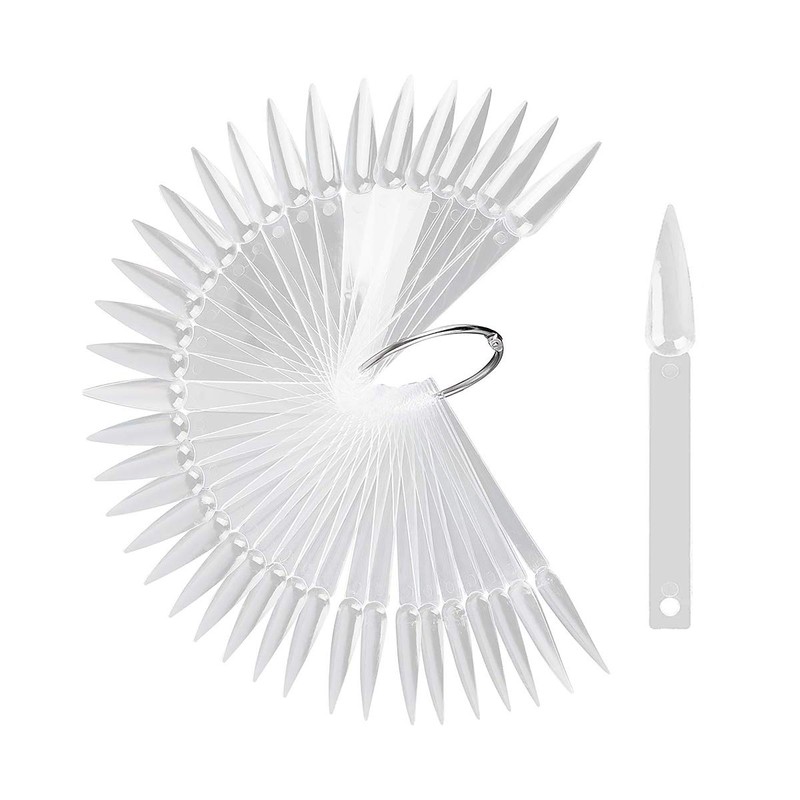 100pcs GOGOONLY Nail Display Sticks Transparent Stiletto Tips Nail Art