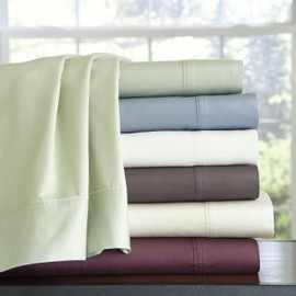 Pointehaven 400 TC Deep Pocket 100-Percent Pima Cotton Sheet Set, Plum, Queen
