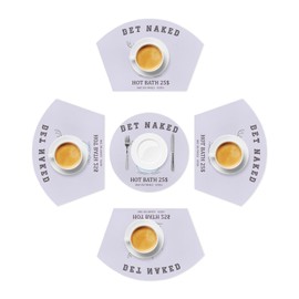 Round Table Placemats Set of 5 Cartoon Animal Fawn Get Naked Hot Bath 25$ Purple Wedge Placemats with Centerpiece Heat Resistant Non-Slip for Home Kitchen Dining Party Table Decoration