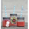 Light Blue Striped Drinking Paper Straws for Birthday Party Wedding