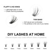 Fenshine Cluster Lashes, Individual Lashes, Wide Stem C/D Curl, 9-15