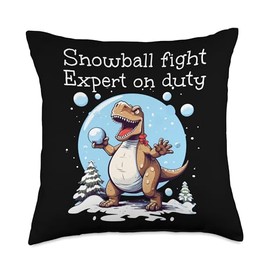 Snowball fight Expert on duty Funny Winter Adventures Throw Pillow, 18x18, Multicolor