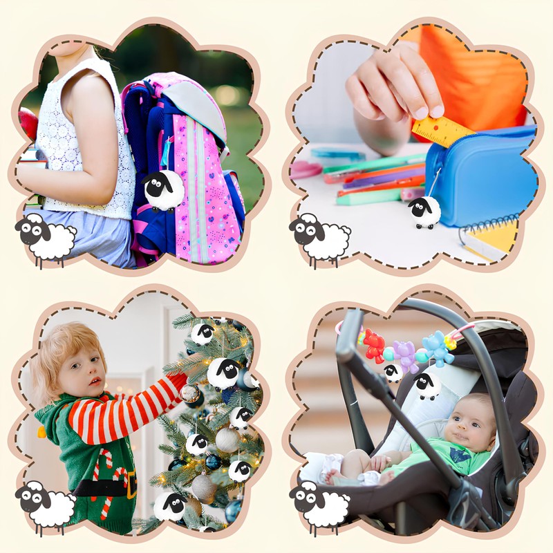 AUTMORAN 18Pcs Cute Sheep Ornaments Hanging Decor,Holiday Tree Decorative Lamb