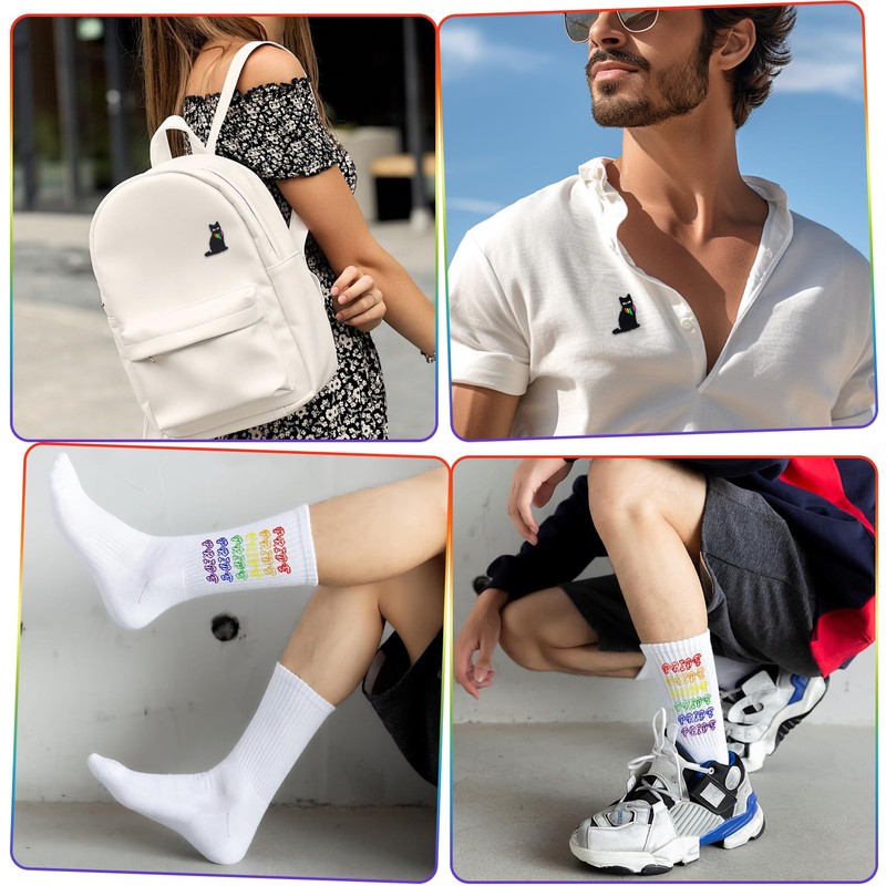 Dongcill 1 pair of rainbow socks and 1 piece pride