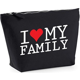 Hippowarehouse I Love My Family printed make up cosmetic wash bag 18x19x9cm